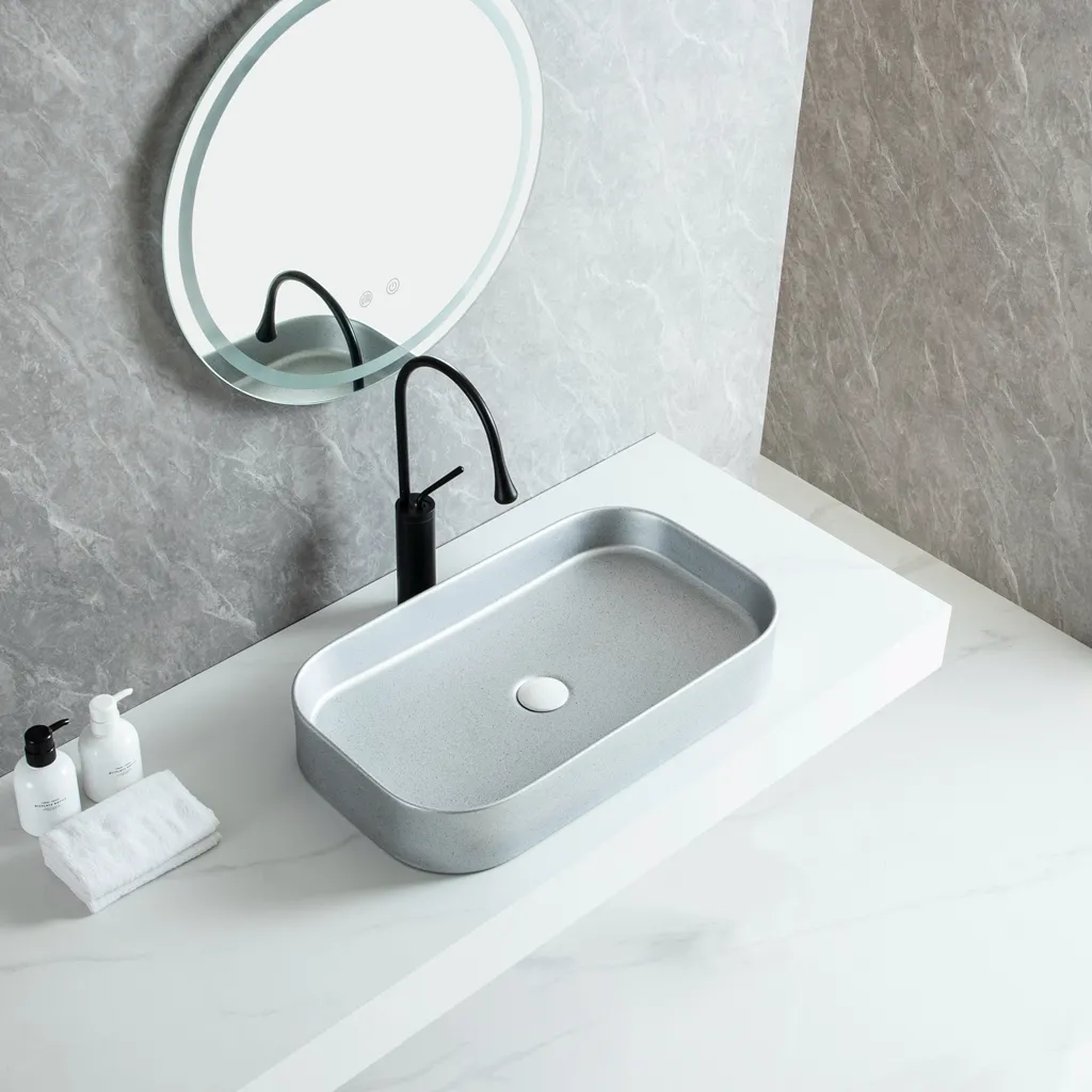 Low MOQ Wholesale Art Basins, Luxury Grey Bathroom Sinks