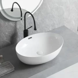 Vasque en porcelaine au-dessus du comptoir Wholesale, Oval Bathroom Sink Bulk (évier de salle de bain ovale)