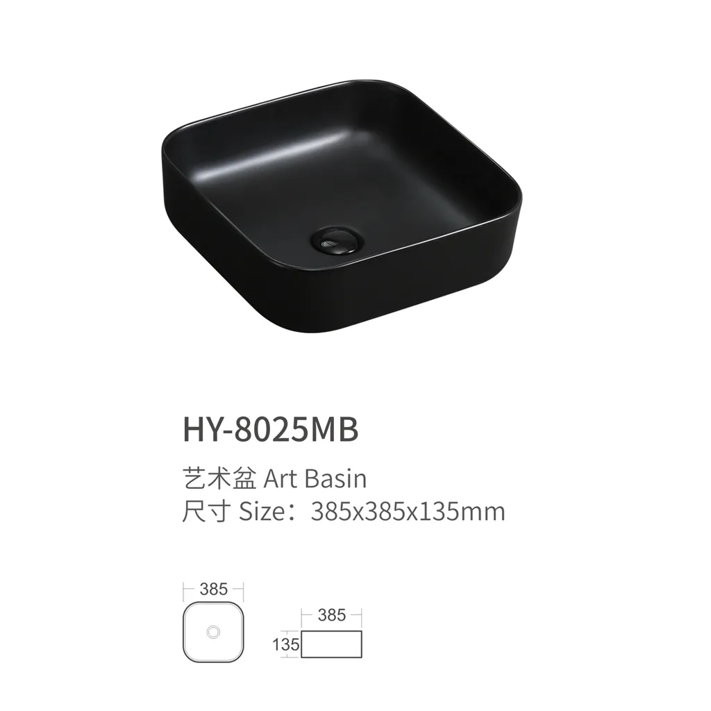 Lavatório acima do balcão, lavatórios quadrados de cerâmica mate