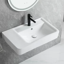 Wholesale Wash Basin Wall Mounted, Ceramic Sink with Drainer