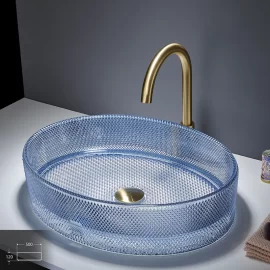 Oval Shape Glass Vessel Sinks Wholesale With Various Colors