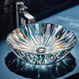 Custom Glass Bathroom Sinks, Round Wholesale Glass Sink