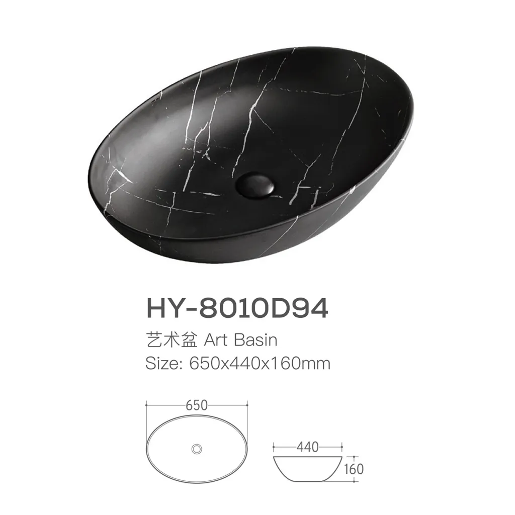 New Modern Designs Counter Top Basin, Ceramic Black Color Bathroom Vessel Sink