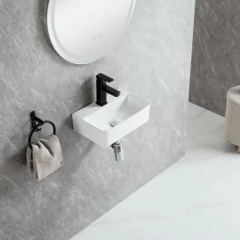 Заводская поставка настенного бассейна, объемная керамическая раковина для ванной комнаты