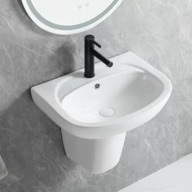 陶磁器の壁は洗面器卸し売り、ホテルのための半ペデスタルの流し掛けました