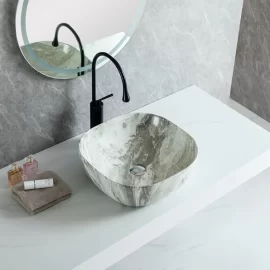 Square Bathroom Basin Wholesale, Factory Price Marble Vessel Sink