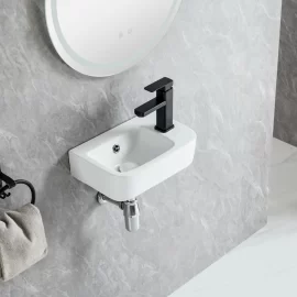 HY-3096L: Lavabo de baño para montaje en pared, venta al por mayor para proyectos comerciales