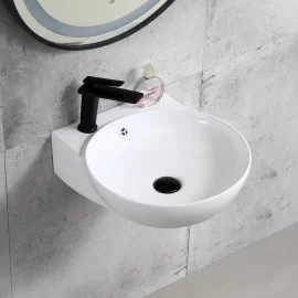 Modern Wall Hung Basin Wholesale, HY-3110 Round Ceramic Sinks Supply