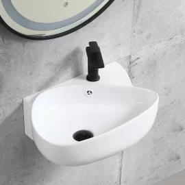 Lavatórios de parede para casa de banho com design assimétrico, para venda por grosso