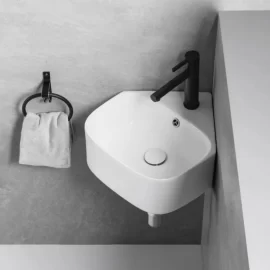 Wholesale Compact Corner Basin, Factory Direct Wall-Hung Sink