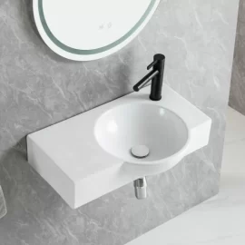 Wholesale Wall-Hung Basin, Asymmetrical Left-Counter Ceramic Sink