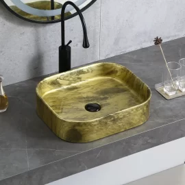Wholesale Vessel Bathroom Sinks, Marble Effect Ceramic Basin