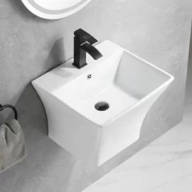 ODM Ceramic Wall-Hung Bathroom Sink for Hotel Project