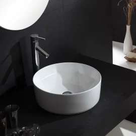 Factory Supply Round Vessel Sink, Geometric Ceramic Art Basin